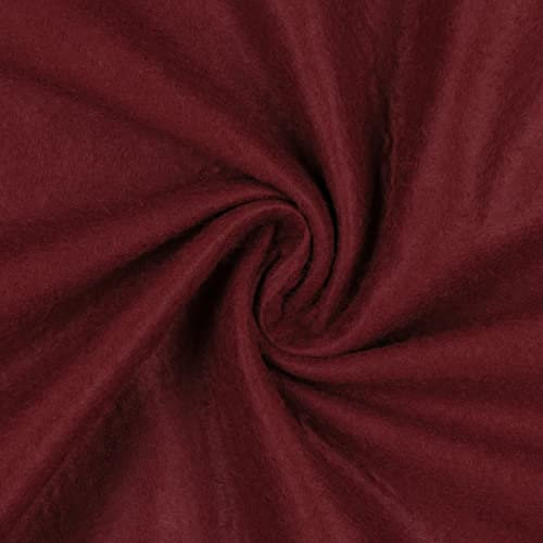 Mondo Tessuti - Tagli di Tessuto Panno Lenci - Feltro 1mm - Disponibile in Diversi Formati e ben 60 Colori (100X95CM, BORDEAUX)