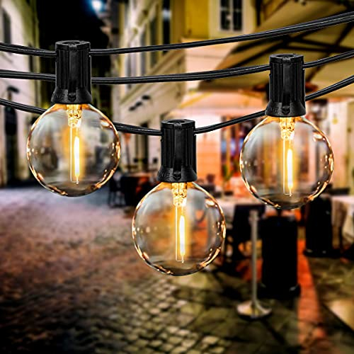 Lichterkette Außen, 8M Outdoor Lichterkette Glühbirnen, IP44 Wasserdicht, 20 LED Birnen und 2 Ersatzbirnen, Kann im Innen- und Außenbereich, für Garten Hochzeit Party - Warmweiß