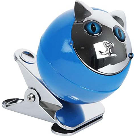 Aschenbecher CAT Klemmfunktion Windaschenbecher Katze Klemmaschenbecher Metall Ascher Tischklemme Kippaschenbecher (Blau)