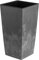 Pot de Fleurs carré en Plastique - 11,4 l - avec Insert - 5 l - Aspect béton - Hauteur : 375 mm - Couleur : Gris - pour l'intérieur et l'extérieur - pour Patio, Salon, terrasse