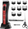 ELEHOT-Store Haarschneidemaschine Profi Set Haarschneider Herren Präzisionstrimmer Wasserdicht Bartschneider Barttrimmer mit LCD Anzeige Zwei Lademodi(Rot)