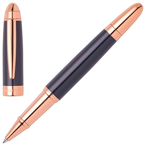 Hugo Boss Tintenroller Icon aus Messing hergestellt, Farbe: Blau, Abmessungen: 12 x 138 mm, HSN0015N