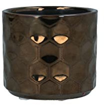 Gisela Graham Copper Honeycomb Ceramic Pot Cover, Mini