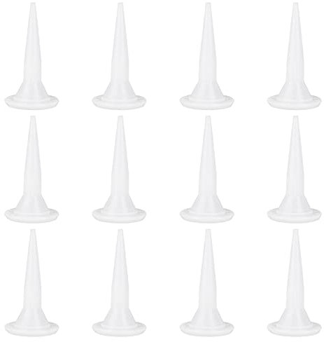 FINGERINSPIRE 12 pcs Cônes de Buse de Calfeutrage Buses en Silicone Blanc pour Pistolet à Calfeutrer Applicateur de Buse de Calfeutrage Réutilisable Outil de Calfeutrage de Buse Conique Durable