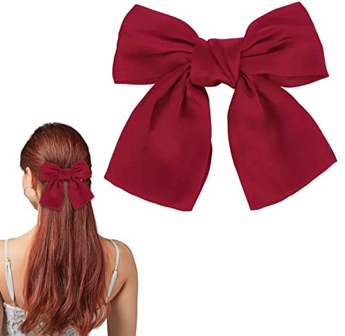 Schleifen-Haarspange, Damen-Haarschleifen, französische große Schleife, Haarspangen, Haarspangen, Haarspangen für Frauen (rot)