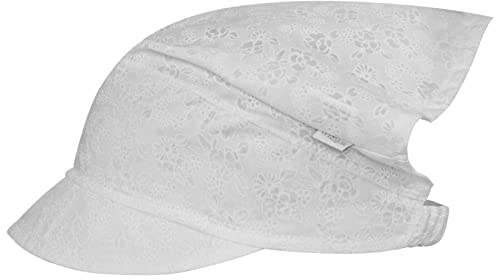 Kopftuch Sommer Mütze Schirmmütze Mädchen Baumwolle Blumen, Farbe: Weiß3, Größe: 50-52