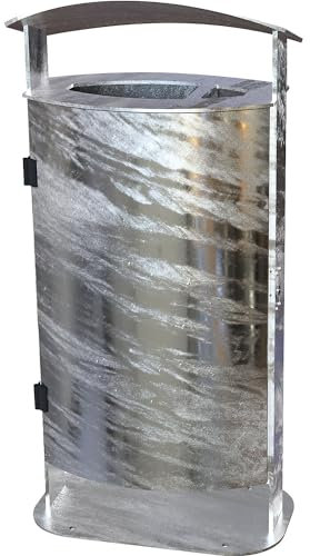 kaiserkraft | Außen-Abfallbehälter | feuerverzinkt | Volumen 70 l | mit Ascher | HxBxT 1000 x 475 x 340 mm