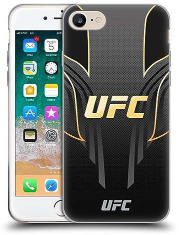 Head Case Designs Offizielle UFC Schwarz Gold Jersey Logo Gelhülle [Militärischer Schutzgrad] Kompatibel Mit Apple iPhone 7/8 / SE 2020 & 2022 Und Kompatibel Mit MagSafe