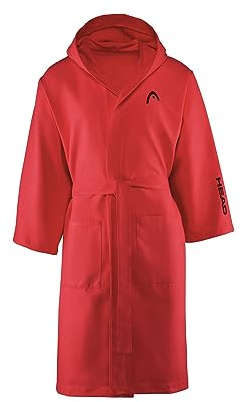 SWEET HOME Head Active Capuche et Poches, Microfibre léger à séchage Rapide – Peignoir Femme et Homme Doux, Absorbant et Peu encombrant, Taille S, Lave Rouge, Lava Red, S Unisex