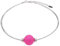 Adi-Modeschmuck leichter Halsreif 'Pia', eine 20mm original Italienische Polarisperle an 5 Strängen aus nylonummanteltem Stahlfaden, handgefertigt in Berlin (Pink)