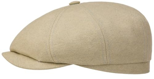 Stetson Hatteras Flatcap Unifarbene Kappe aus 100% Baumwolle Klassisch Nachhaltig Made in EU Herren Ganzjährig