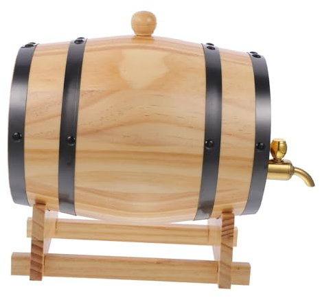 GRIRIW Weinfass aus Eiche küchenarmatur kitchen accessories Whisky Dekanter Bierfass Eimer Getränke Rotweinfassspender Feiner Weinfassspender empfindlich Bierflasche Eis trinken Holzfass