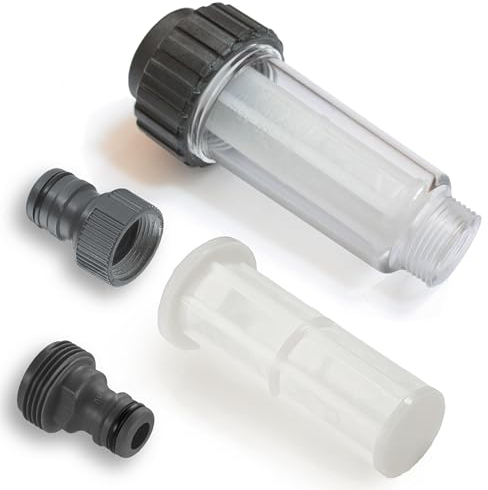 MI:KA:FI Wasserfilter | für Hochdruckreiniger, Gartenpumpe, Gartenbewässerung, Wohnmobil | ¾ Zoll Anschluss | passend zu Kärcher 4.730-059.0 (inkl. Ersatzsieb und Adapter, 1x Filter)