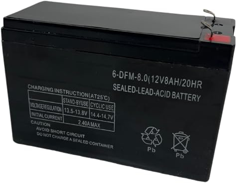 Batería de Repuesto para Pulverizador Eléctrico de 12 Voltios y 8 Ah. Batería para sulfatadoras de Mochila de 16L. Recambios de pulverizadores