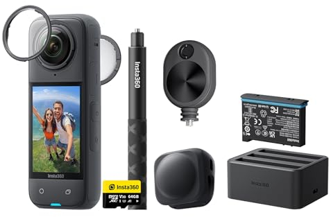 Insta360 X4 360° Camera 8K Video 5.7K60fps Action Cam 4K60fps 170° MaxView 64GB MicroSD Card Bundle
