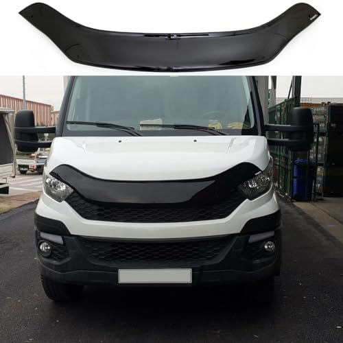 IKC STORE Für Iveco Daily 2014, 2015, 2016, 2017, 2018, 2019, 2020, 2021, 2022, 2023, 2024, Motorhaubenschutz, Frontschutz, Insektenschutz, Haube, Windabweiserhaube, Steinfassung, Klavier-Schwarz