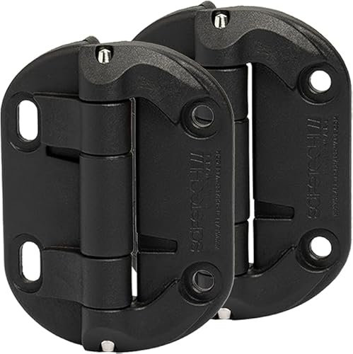 Safetech Hardware Neutral Tension Hinges Without Spring, Garden, Pedestrian Outdoor Gate Hinges for Metal Gates up to 20kgs, Non Corrosive & Fast Installation Design, Square Gate Hinge (SHN-90L Black)