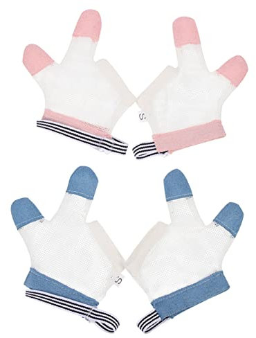 VICASKY 8pairs Nail Biting Stop Guard for Boys and Girls Teething Gloves Months Comfortable Fingering Sucking Stop Glove