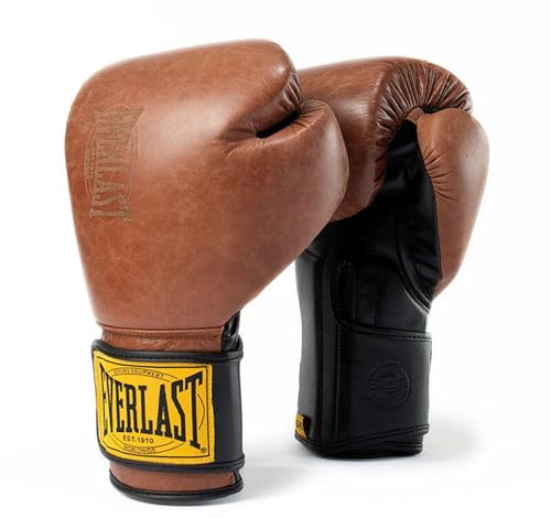 Everlast 1910 Boxhandschuhe, fortgeschrittene Handschuhe für Damen und Herren, Klettverschluss mit dreilagigem Schaumstoff und Handgelenkstütze zur Verletzungsprävention, schwere Tasche und