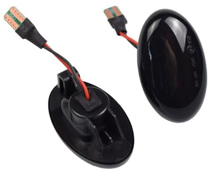 Nodrest 2 Stück Dynamische Blinker Seitenmarkierungsleuchte Hohe Qualität for Smart 450 452 & Mercedes-Benz W168 W639 W447 Citan 415(2Pcs Dynamic Black)