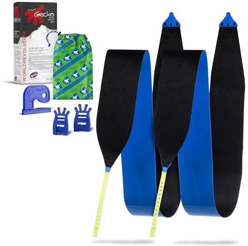 Gecko Mix Standard Skifell 125/153-163 | auf Skilänge anpassbar | mit Messer & Felltasche | Steigfell | Skitourenfell | Haftfell | Tourenfell | Adhäsionsfell | Aufstiegshilfe | Skizubehör | Aus Mohair