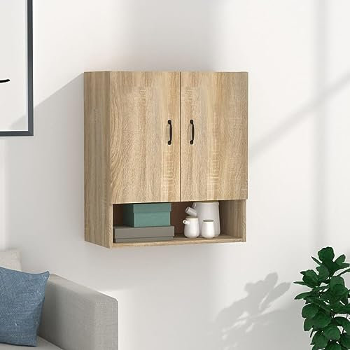 Myheimly Wandschrank Hängeschrank Lagerschrank Bücherschrank Schrank Aufbewahrungsschrank Wohnzimmer Schlafzimmer Badezimmer 60x31x70cm Holzwerkstoff Sonoma Eiche