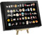 YEXEXINM Anstecknadel Vitrine, 35 x 24cm Brosche Schmuck Aufbewahrungsbox Schwarz Holz Präsentationsboxen Emaille Pin Display für Anstecknadeln Sammlernadeln und Medaillen