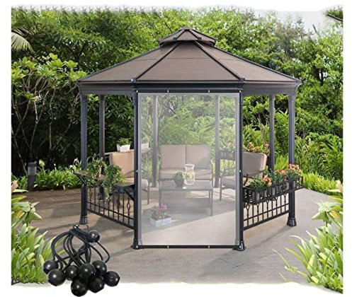 Tende oscuranti con occhielli trasparenti, anti UV, per esterni, per gazebi, mobili da giardino, piscine, 2 x 2,4 m
