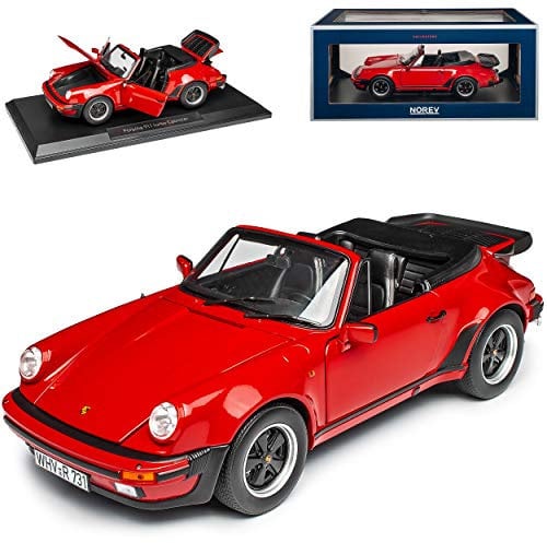 Porsche 911 930 Turbo G-Modell Cabrio Rot 1973-1989 1/18 Norev Modell Auto mit individiuellem Wunschkennzeichen