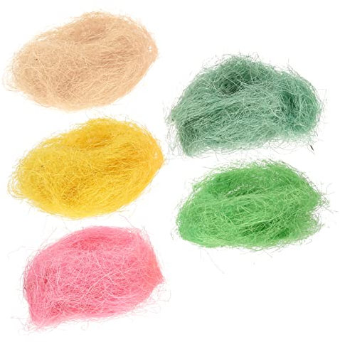 BESPORTBLE 5 Pièces Paille de Pâques Easter œufs de pâques Fournitures de Pâques nid d'oiseaux nids de pinsons pour Cages Accessoires décoratifs de pâques Fournitures décoratives engourdi