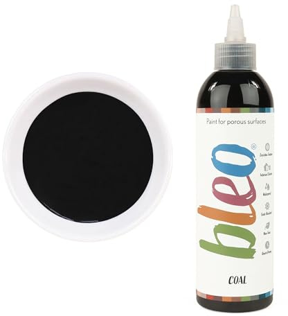 Guild Lane Bleo Fabric Paint – Upcycle & Transform Textiles, Wood and Cork – Non-Toxic, Waterproof & Fade-Resistant – Easy to Apply Paint (Coal, Black, 250ml)
