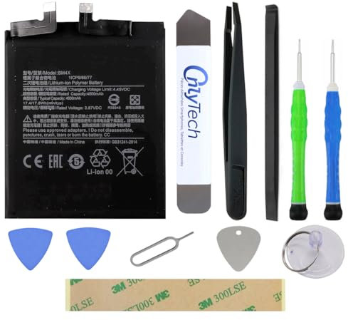 OnlyTech - Premium-Ersatzakku für das Xiaomi Mi 11 5G – 4600 mAh – identische Qualität wie BM4X mit Reparaturset mit 10 Werkzeugen