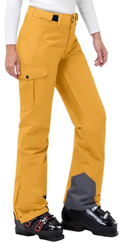 33,000ft Women's Waterproof Snow Pants Windproof Ski Trousers | Warm, Padded, 3 Pockets, Boot Gaiters, Seam-Sealed, Adjustable Waist, for Skiing Snowboarding Winter Outdoor