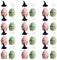SAVITA 24pcs Glitter Witch Princess Cupcake Toppers Set, Include 12 Witch Hat Cupcake Topper and 12 Princess Crown Dessert Toppers for DIY Halloween Birthday Themed Party Desserts Decoration