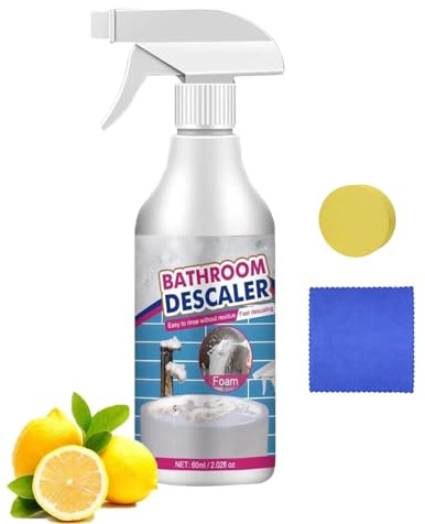 Reiniger Für Hartnäckige Flecken, Bathroom Descaler Schaum, Duschreiniger Gegen Kalkablagerungen, Badezimmer-Entkalker-Spray, Multifunktional Duschkabinenreiniger, Allzweck-Reinigungsschaumspray (1)