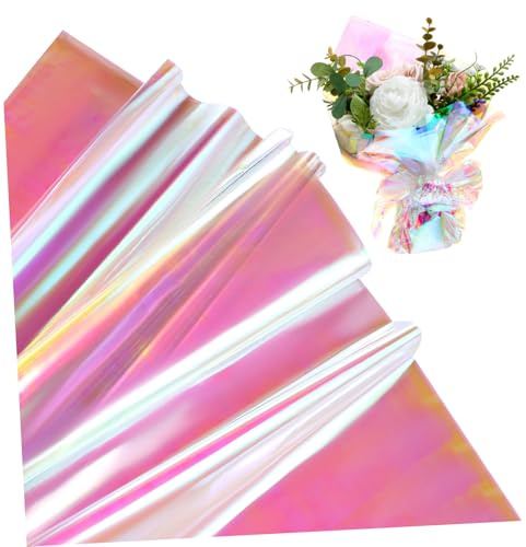 Homoyoyo Irisierendes Zellophan Geschenkpapier Schillernde Folien 40 Blatt 50x60cm zum Dekorieren von Blumensträußen und Bastelarbeiten