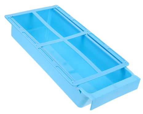 BELLIFFY Platzsparende Aufbewahrungsbox aus Kunststoff mit Schiebe Mechanismus Organizer unter Schreibtisch für Computerflachbettmaschinen und Nähmaschinen Blau für Heimgebrauch