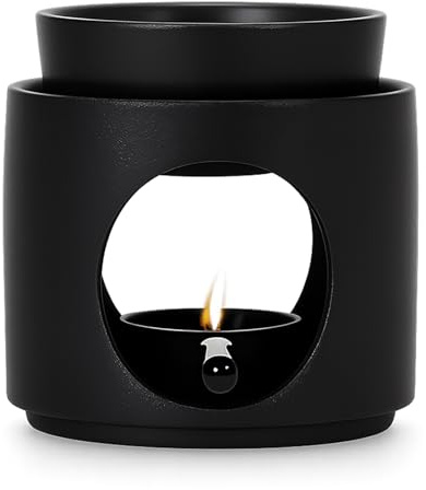 Duftlampe aus Keramik mit Teelichthalter, Duftlampe für Ätherische Öle, Aromalampe mit Kerzenlöffel, Räucherstövchen duftlampefür Duftwachs und Duftöl