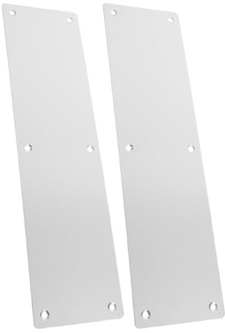 POPETPOP Fire Door Stainless Steel Finger Plates 2 Pieces Polished Chrome Push Plates with Smooth Finish for Interior Use