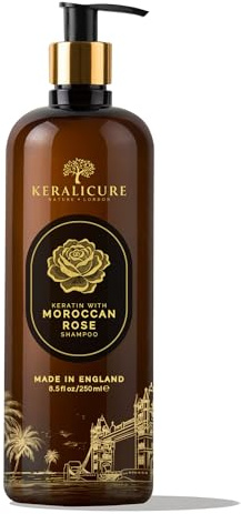 Keratin & Moroccan Rose Shampoo for Hair Repair & Strengthening | With Jojoba Oil & Rose Extract | Sulfate-Free Hydrating Cleanser for Dry & All Hair Types | 250ml