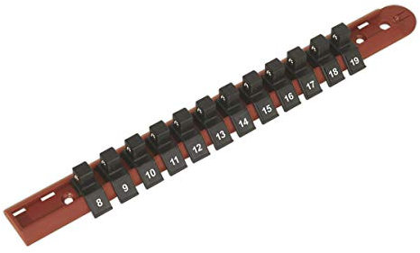 Sealey Ak3812 Socket Retaining Rail with 12 Clips 3/8Sq Drive