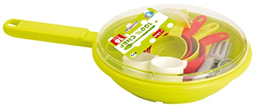 Jouets Ecoiffier - 973 - Poêle garnie dinette 32 cm - 100% Chef -Jeu d'imitation - Dès 18 mois -Fabriqué en France