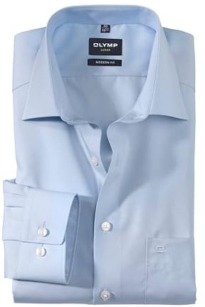 Olymp Herren Langarmhemd - Luxor Modern Fit, Gr.44, Farbe 63 hellblau