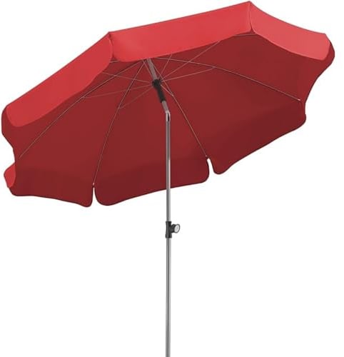 Schneider Sonnenschirm Locarno, rot, 200 cm rund, 716-77, Gestell Stahl, Bespannung Polyester, 2.4 kg