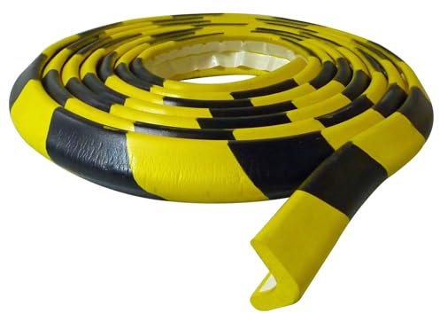 Protection d'angle en rouleau en mousse 30x30mm - noir/jaune