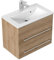 emotion | Waschbecken mit Unterschrank in Eiche hell | Made in Germany | B60 x H52 x T36 cm | Waschtischunterschrank mit Zwei Schubladen | Keramik-Badmöbel für designvolle Badezimmer