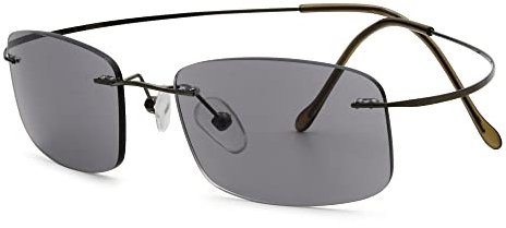 Eyekepper Titanium Rimless Reading Sunglasses Sunshine Readers Women Men +2.5