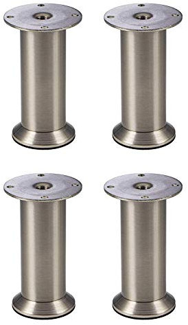 GedoTec® 4x Pieds de meubles Pied de meuble Pied réglable Finition Acier Inox Réglable en hauteur +10 mm - 100 mm