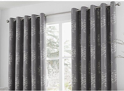 Curtina Elmwood Curtains, 168 x 229cm, Graphite