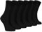 Sock Snob - 6 Pairs of Ladies Thin Plain Coloured Cotton Rich Ankle Socks 4-7 uk (4-7 uk, PL30 Black)
